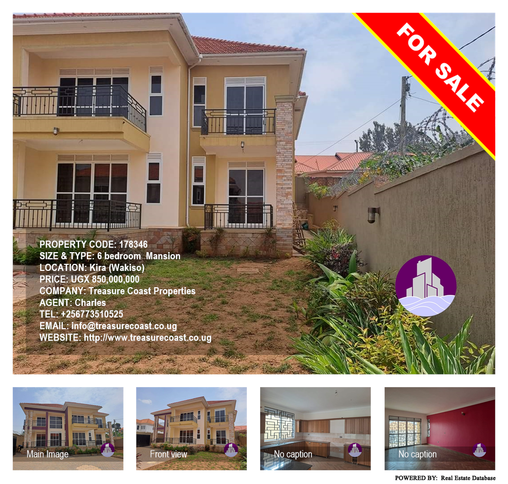 6 bedroom Mansion  for sale in Kira Wakiso Uganda, code: 178346