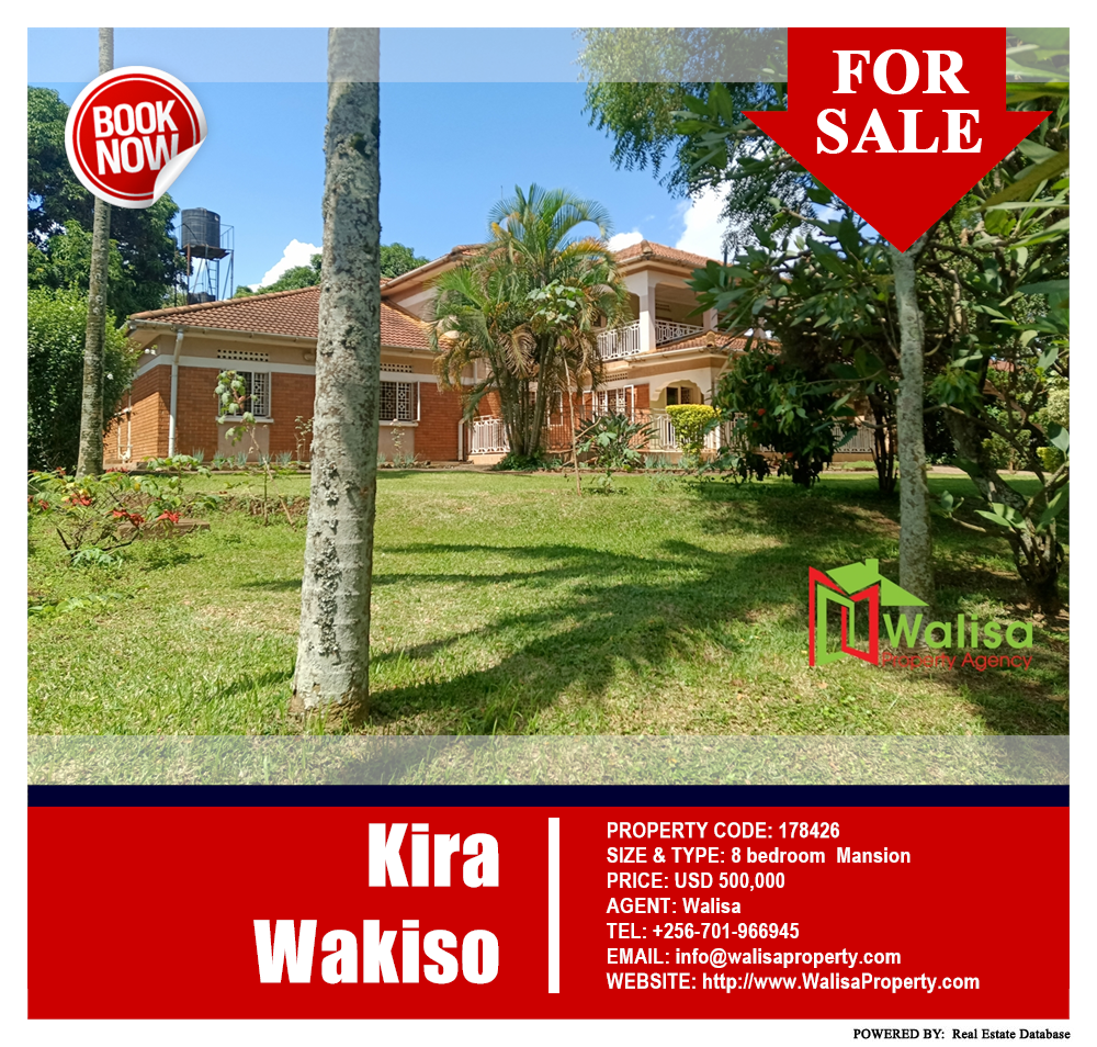 8 bedroom Mansion  for sale in Kira Wakiso Uganda, code: 178426