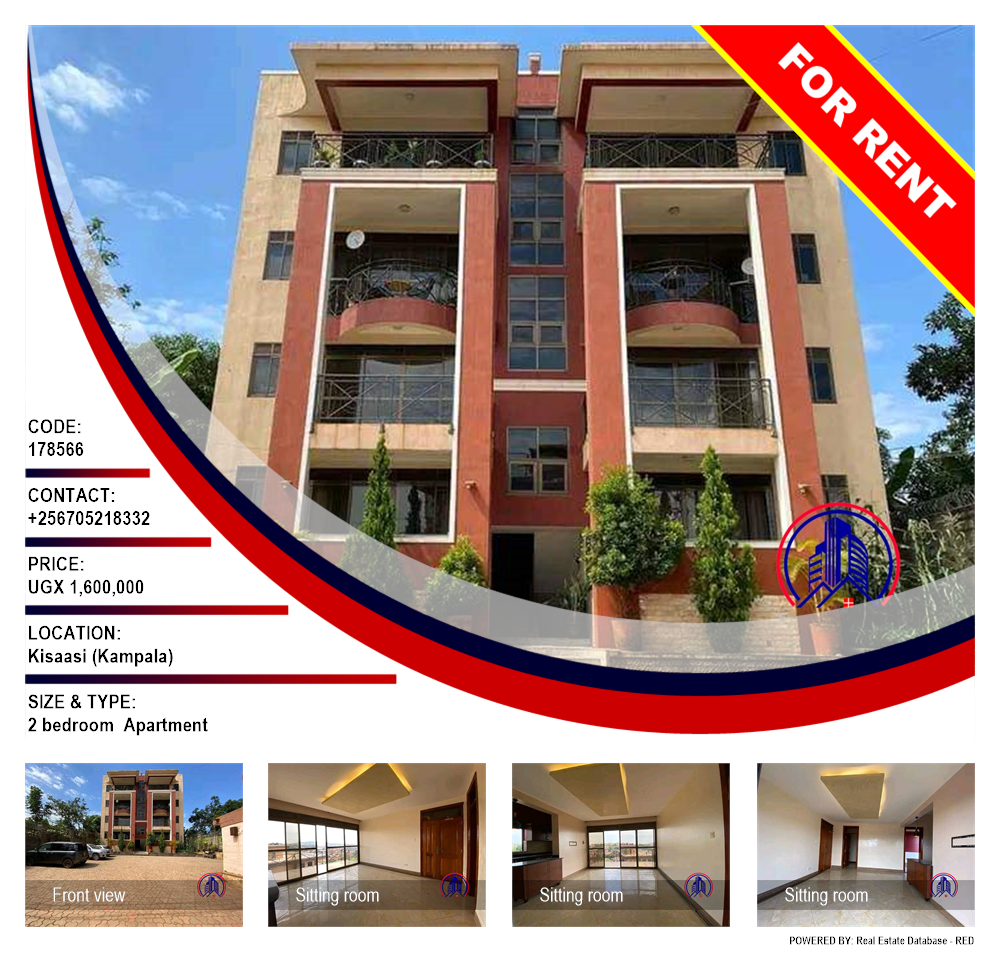 2 bedroom Apartment  for rent in Kisaasi Kampala Uganda, code: 178566