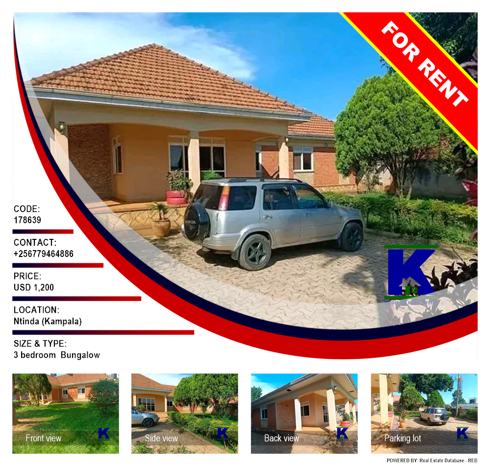 3 bedroom Bungalow  for rent in Ntinda Kampala Uganda, code: 178639