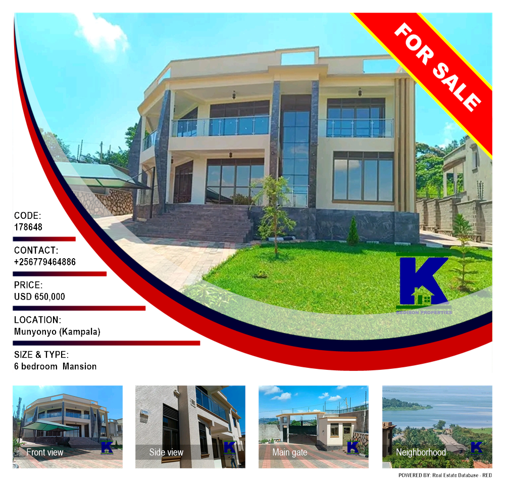 6 bedroom Mansion  for sale in Munyonyo Kampala Uganda, code: 178648