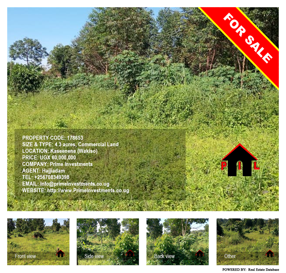 Commercial Land  for sale in Kaseenene Wakiso Uganda, code: 178653