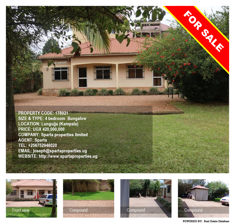 4 bedroom Bungalow  for sale in Lungujja Kampala Uganda, code: 178921