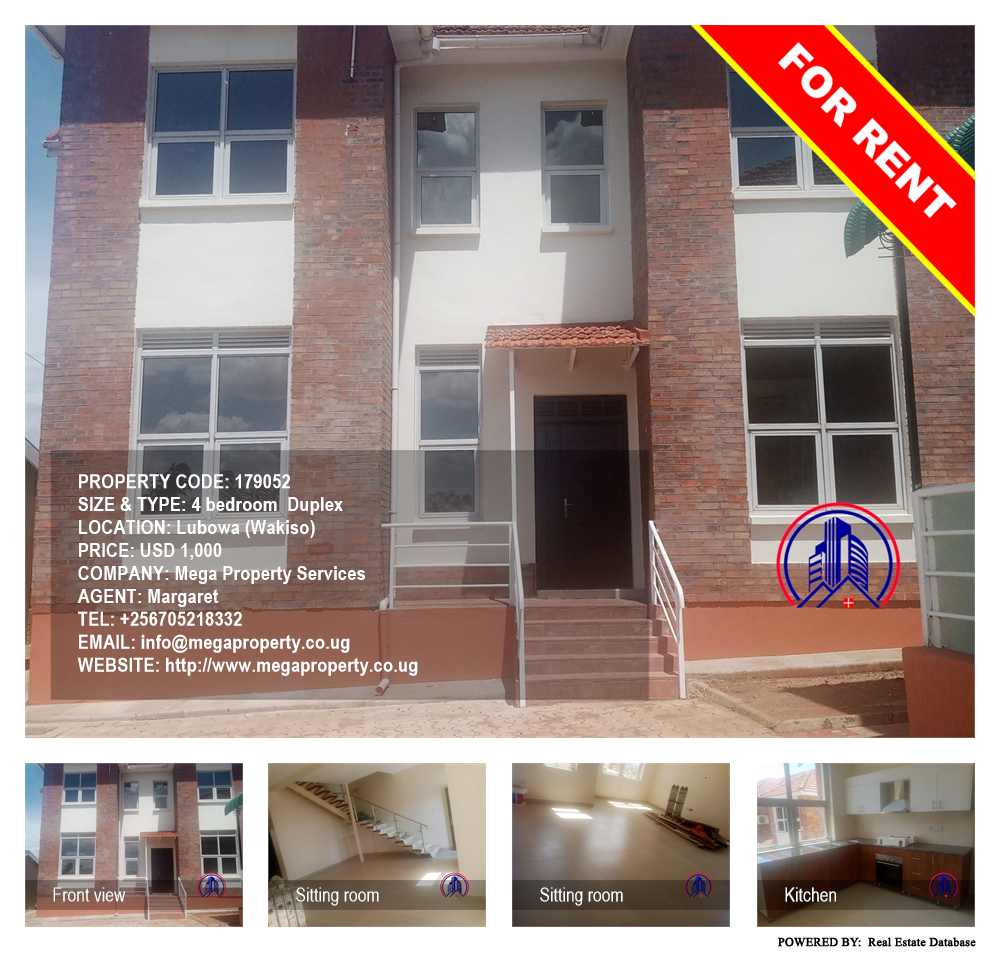 4 bedroom Duplex  for rent in Lubowa Wakiso Uganda, code: 179052