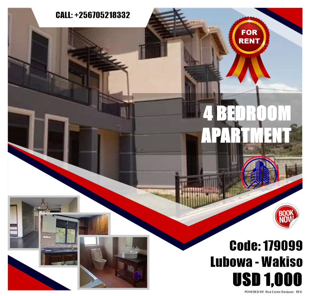 4 bedroom Apartment  for rent in Lubowa Wakiso Uganda, code: 179099