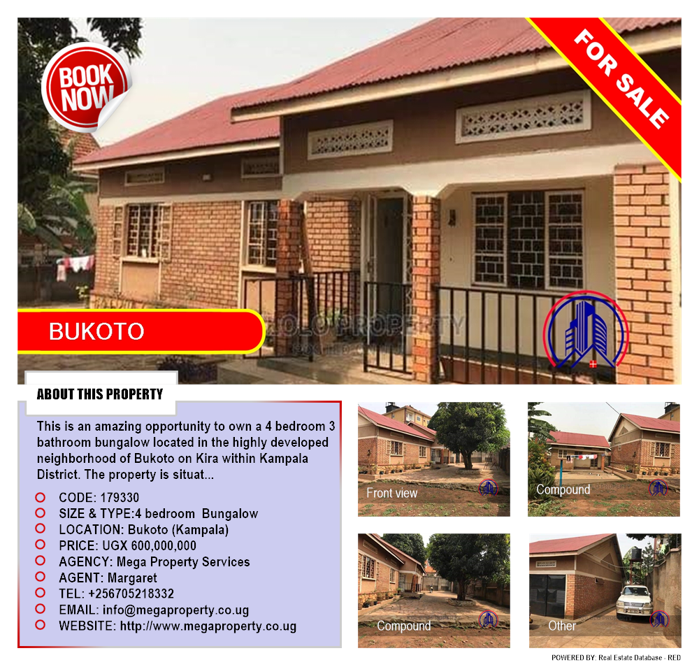 4 bedroom Bungalow  for sale in Bukoto Kampala Uganda, code: 179330