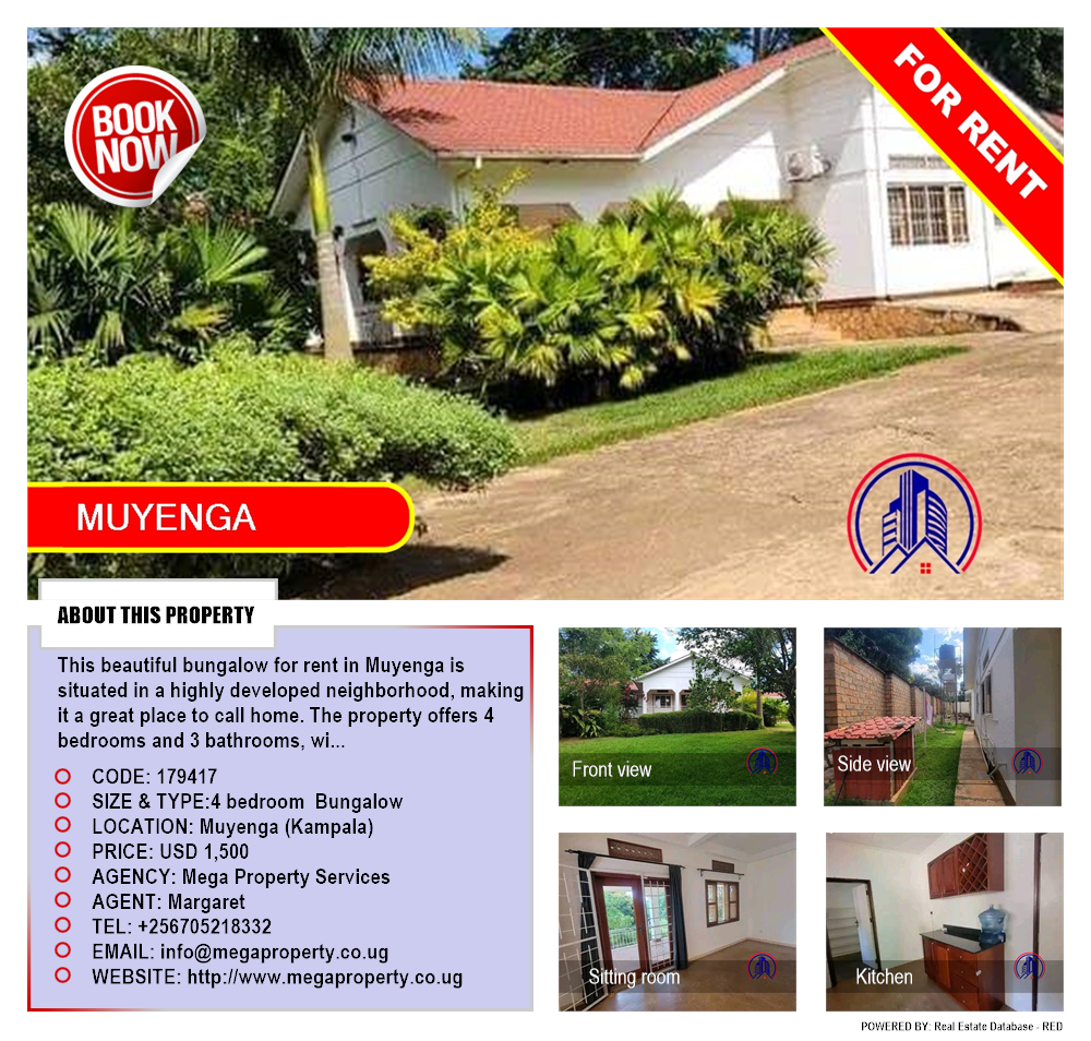 4 bedroom Bungalow  for rent in Muyenga Kampala Uganda, code: 179417
