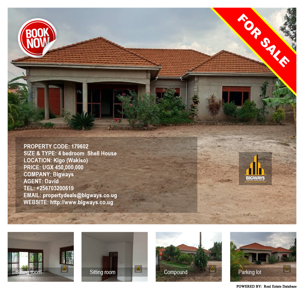 4 bedroom Shell House  for sale in Kigo Wakiso Uganda, code: 179602