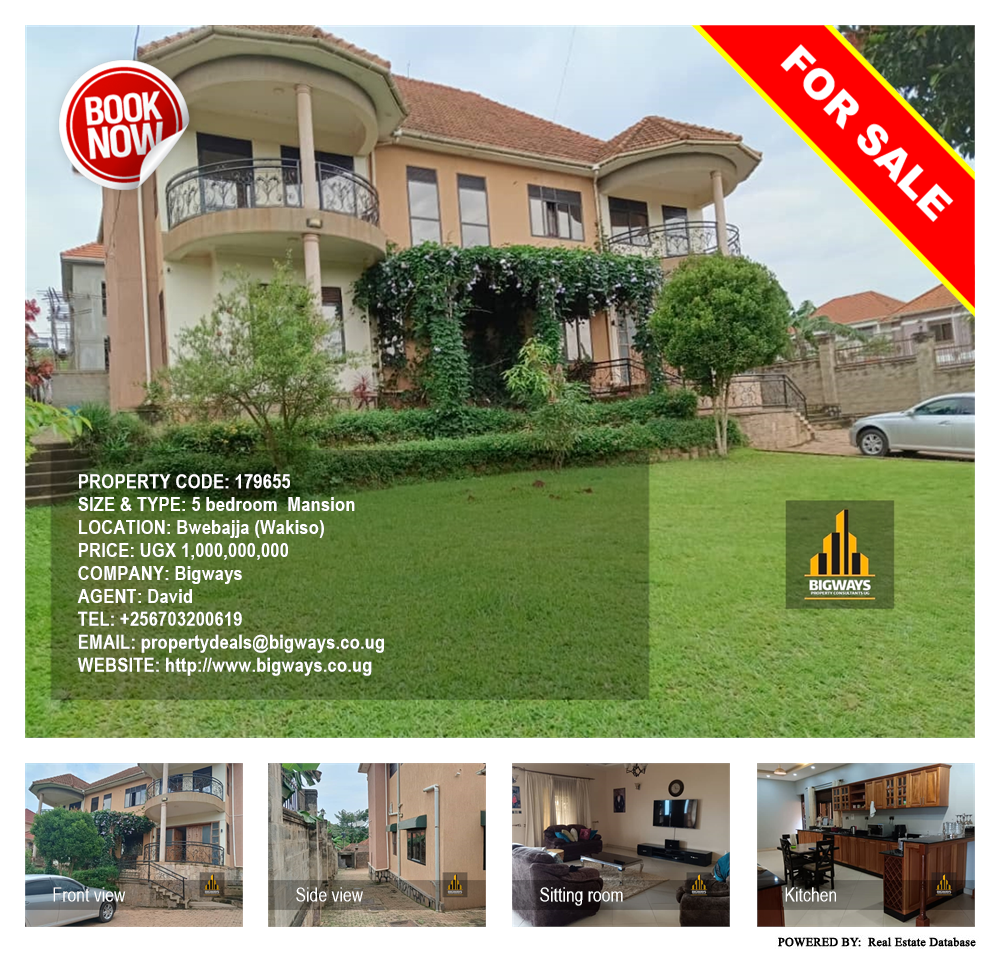5 bedroom Mansion  for sale in Bwebajja Wakiso Uganda, code: 179655