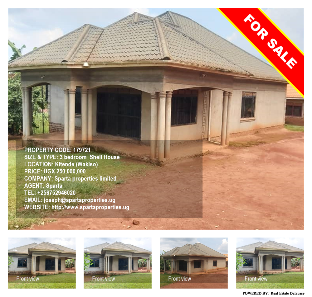 3 bedroom Shell House  for sale in Kitende Wakiso Uganda, code: 179721