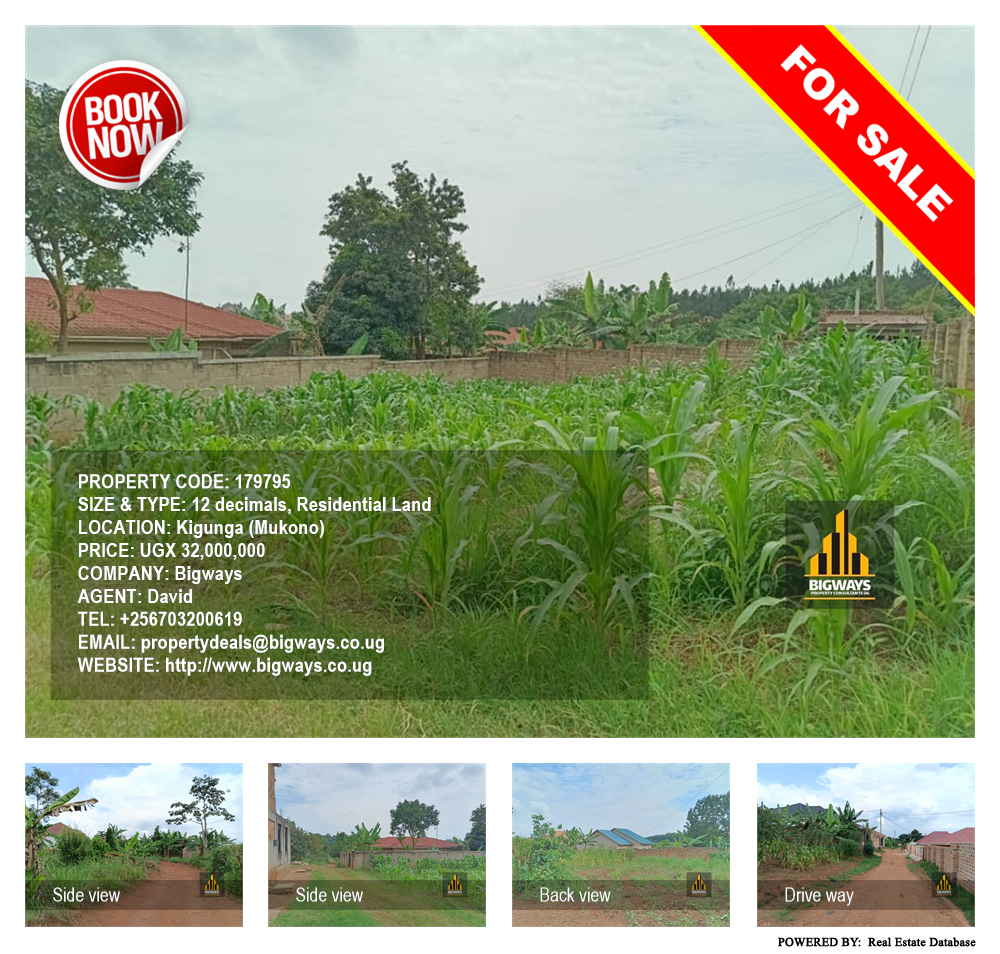 Residential Land  for sale in Kigunga Mukono Uganda, code: 179795
