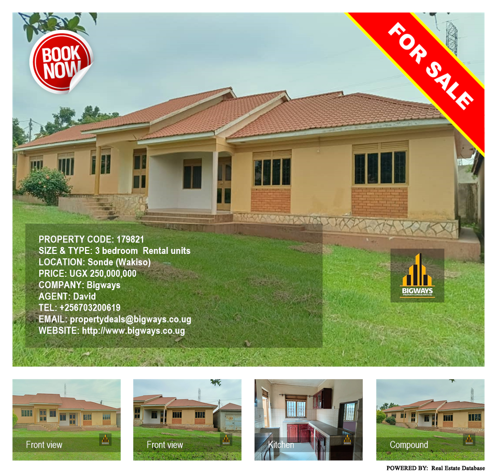 3 bedroom Rental units  for sale in Sonde Wakiso Uganda, code: 179821