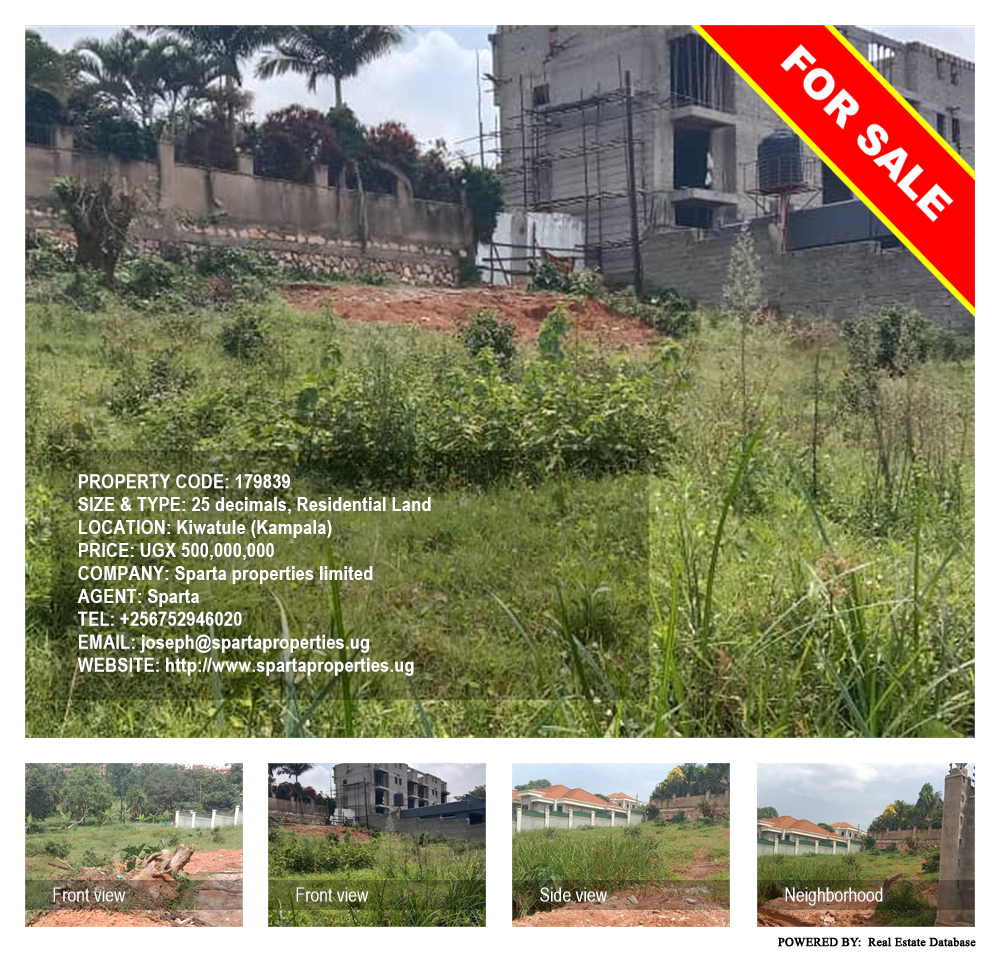 Residential Land  for sale in Kiwaatule Kampala Uganda, code: 179839