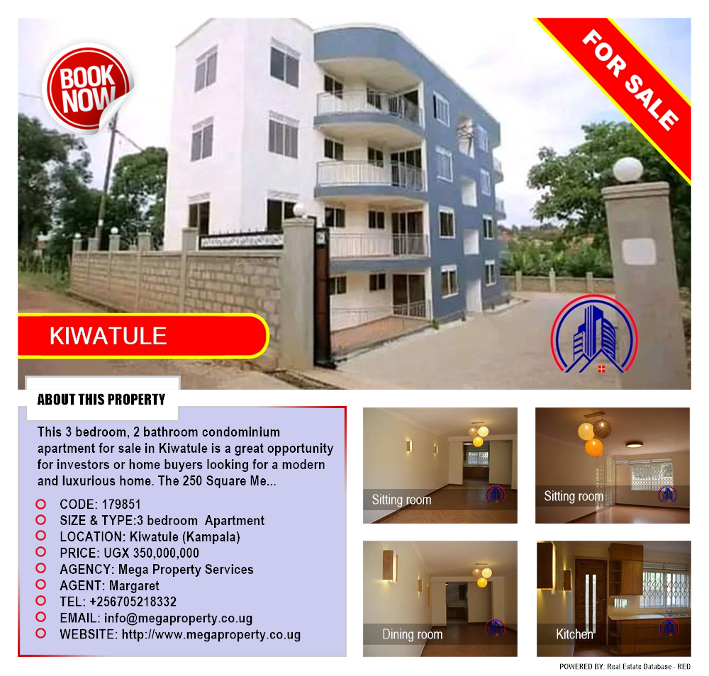 3 bedroom Apartment  for sale in Kiwaatule Kampala Uganda, code: 179851