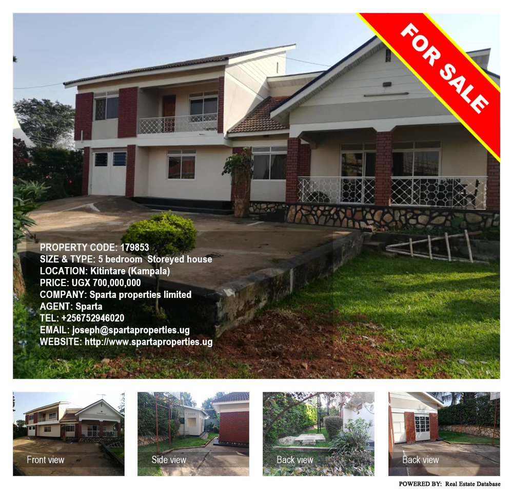 5 bedroom Storeyed house  for sale in Kitintare Kampala Uganda, code: 179853