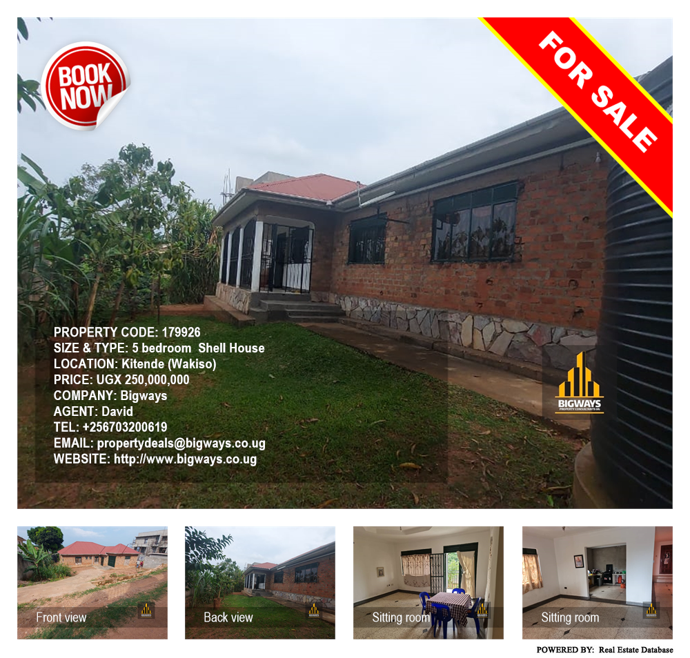 5 bedroom Shell House  for sale in Kitende Wakiso Uganda, code: 179926