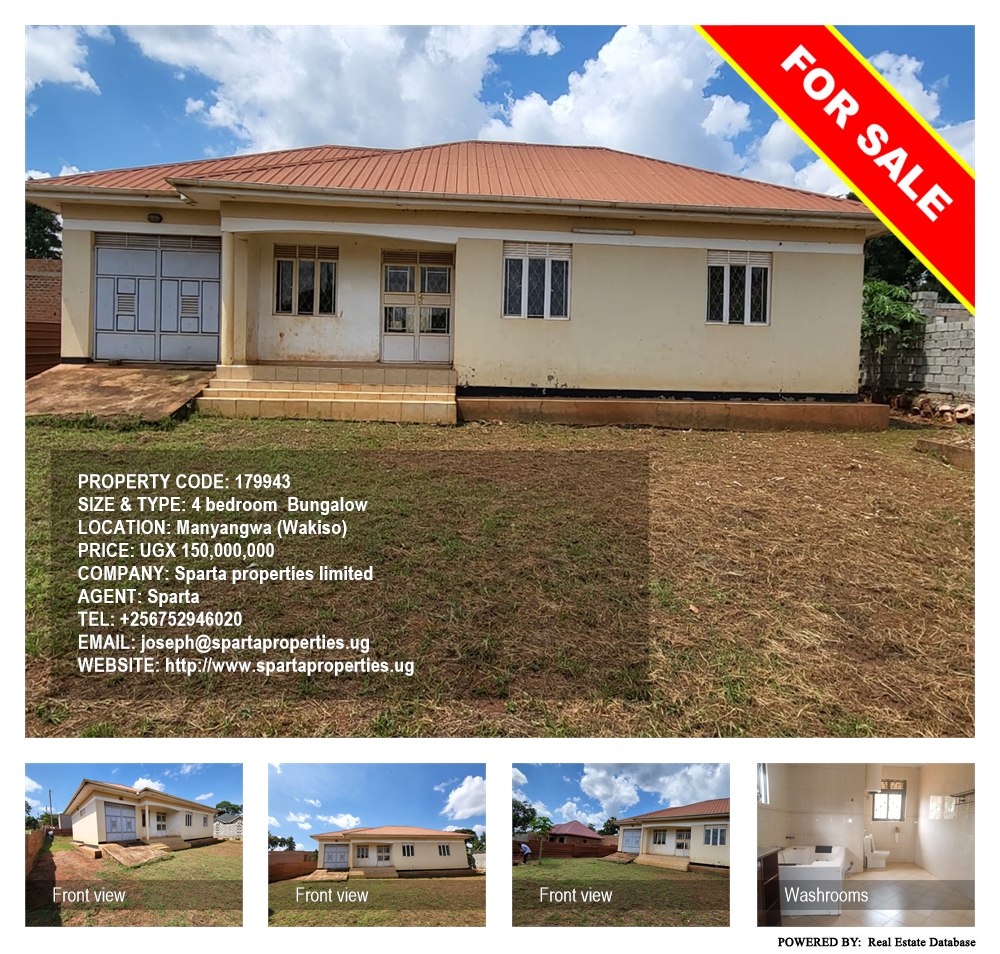 4 bedroom Bungalow  for sale in Manyangwa Wakiso Uganda, code: 179943