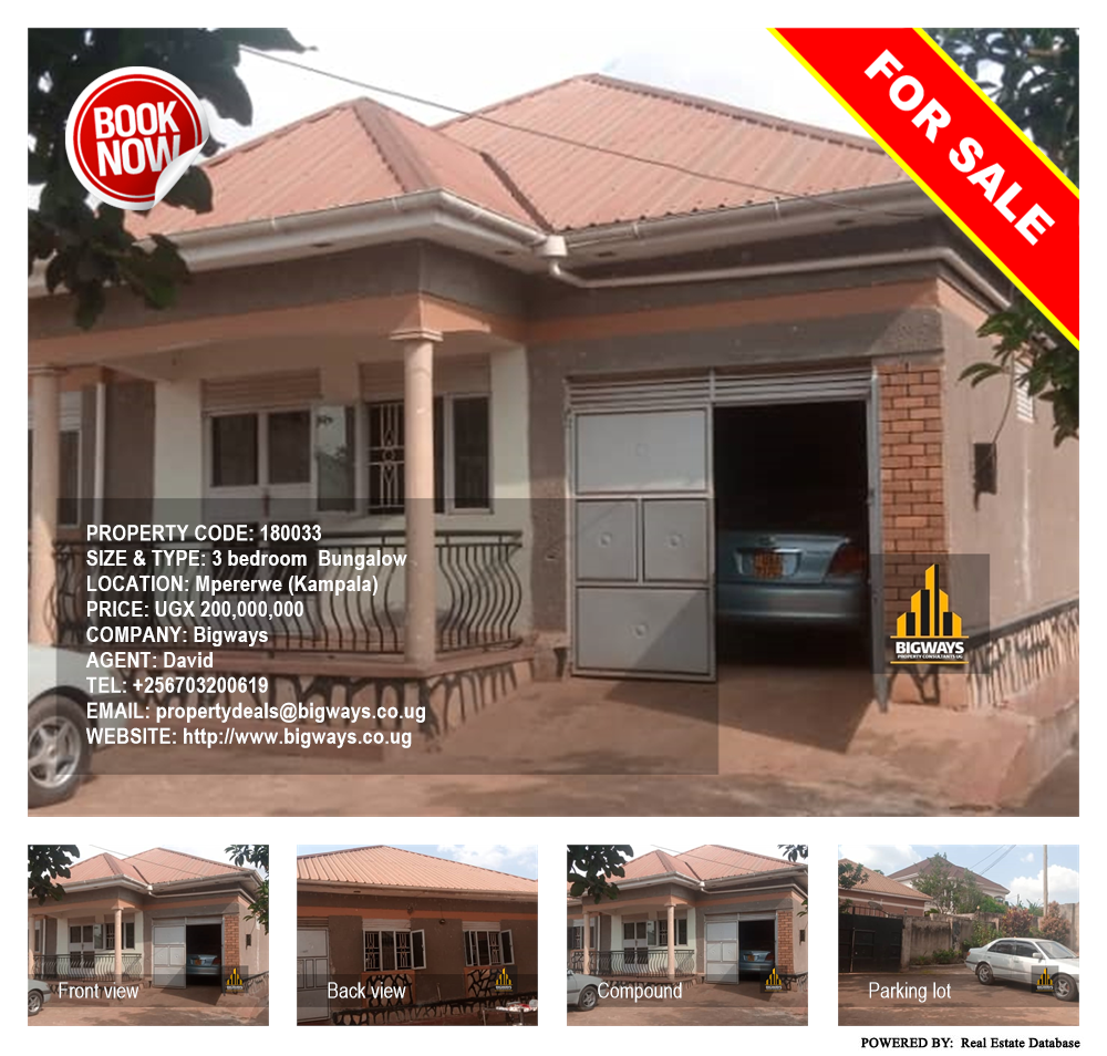 3 bedroom Bungalow  for sale in Mpererwe Kampala Uganda, code: 180033