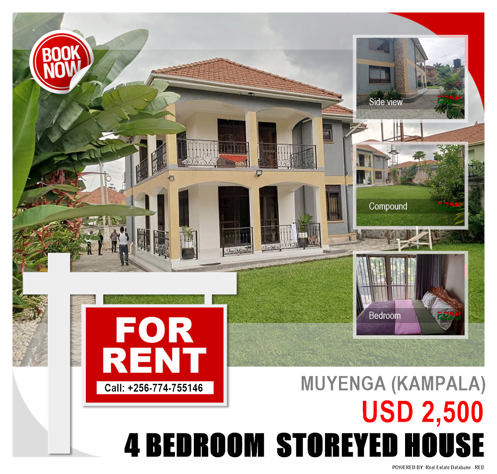 4 bedroom Storeyed house  for rent in Muyenga Kampala Uganda, code: 180038