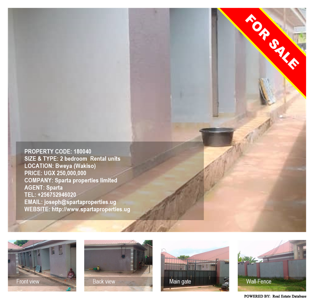 2 bedroom Rental units  for sale in Bweya Wakiso Uganda, code: 180040
