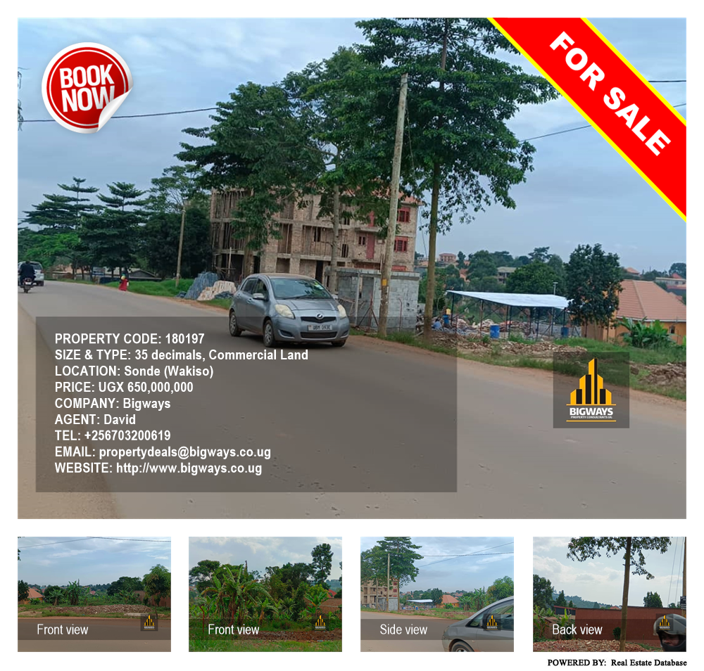 Commercial Land  for sale in Sonde Wakiso Uganda, code: 180197