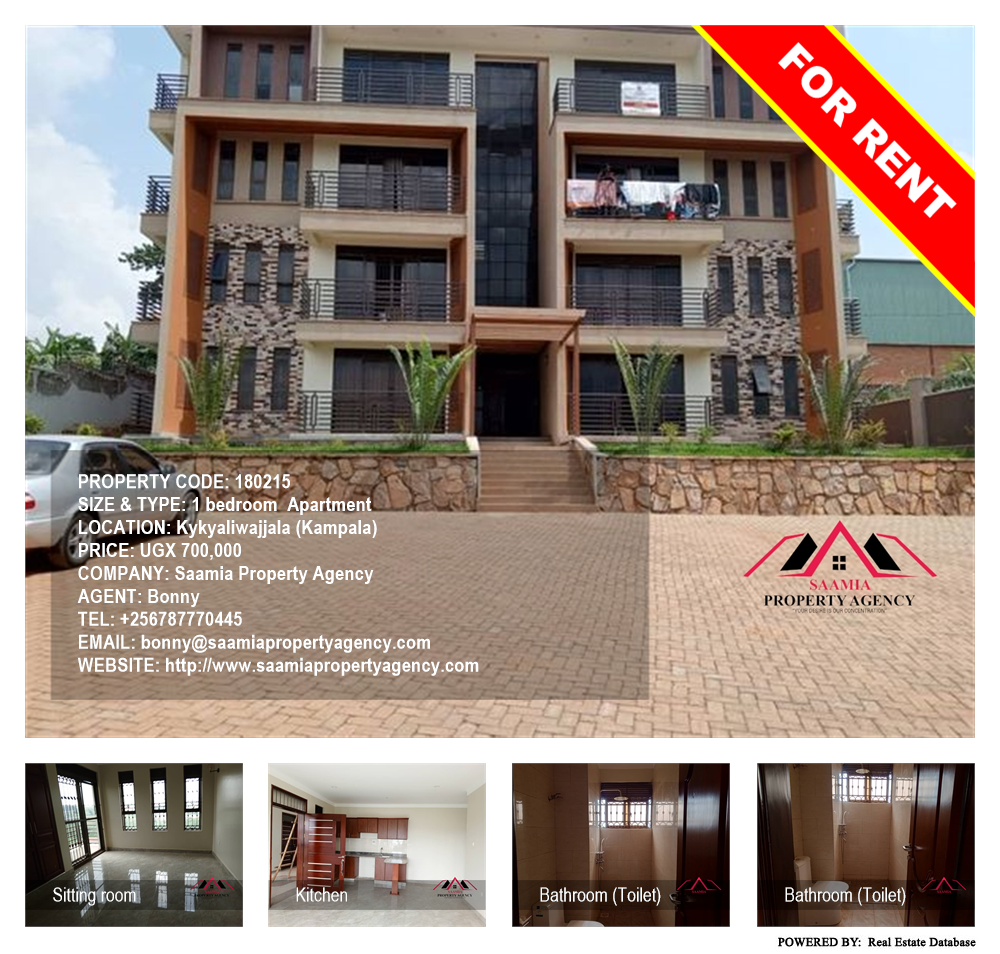 1 bedroom Apartment  for rent in Kyaliwajjala Kampala Uganda, code: 180215