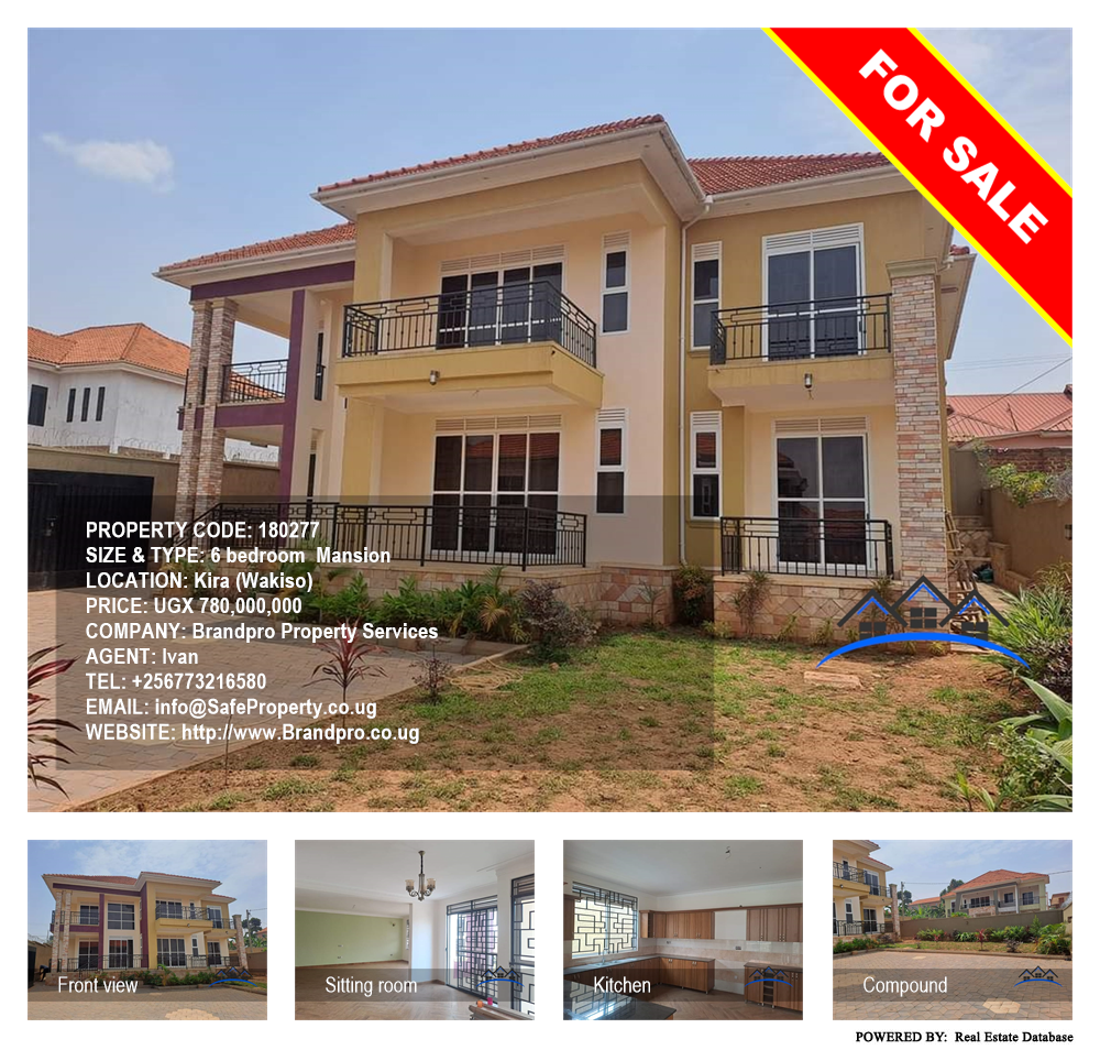 6 bedroom Mansion  for sale in Kira Wakiso Uganda, code: 180277