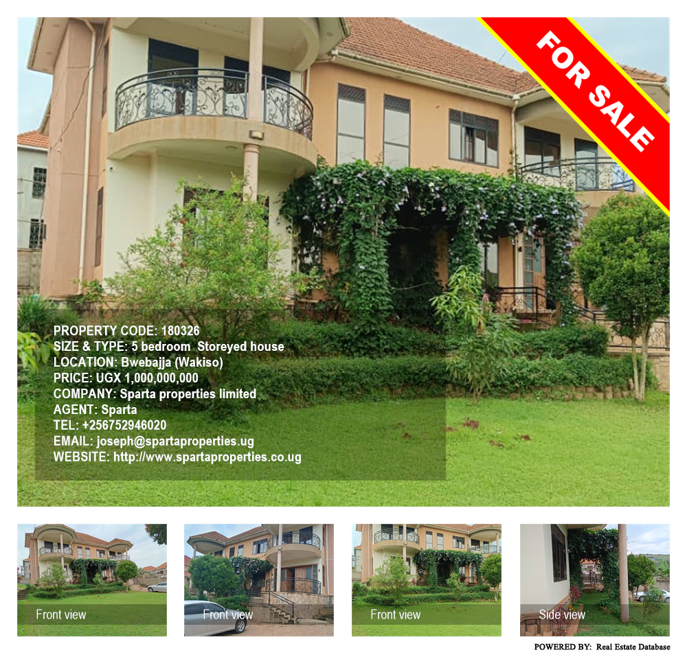 5 bedroom Storeyed house  for sale in Bwebajja Wakiso Uganda, code: 180326