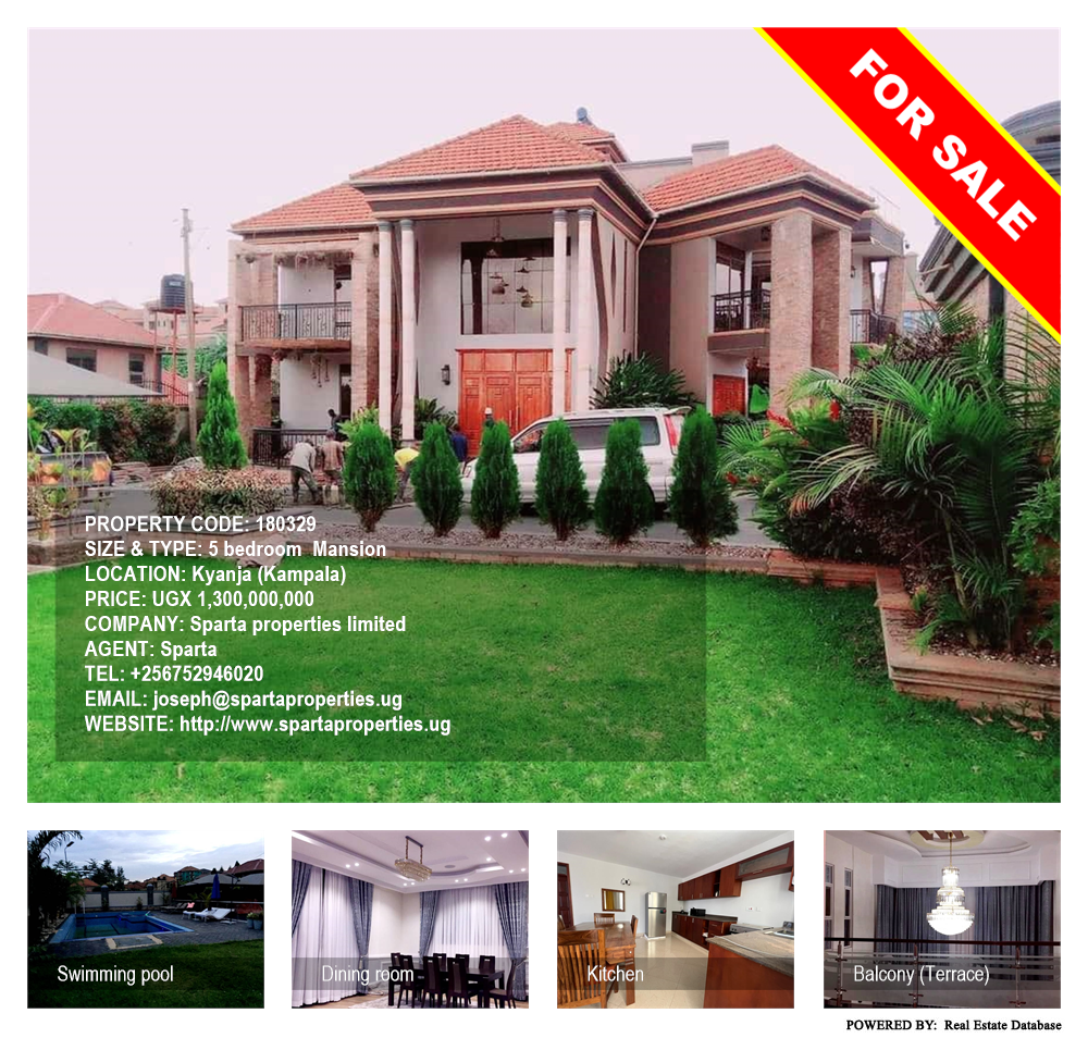 5 bedroom Mansion  for sale in Kyanja Kampala Uganda, code: 180329
