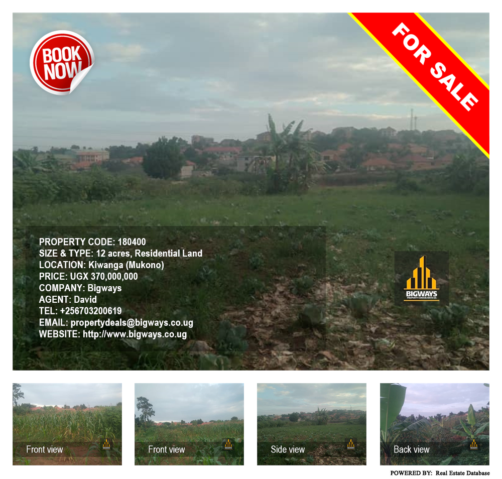 Residential Land  for sale in Kiwanga Mukono Uganda, code: 180400