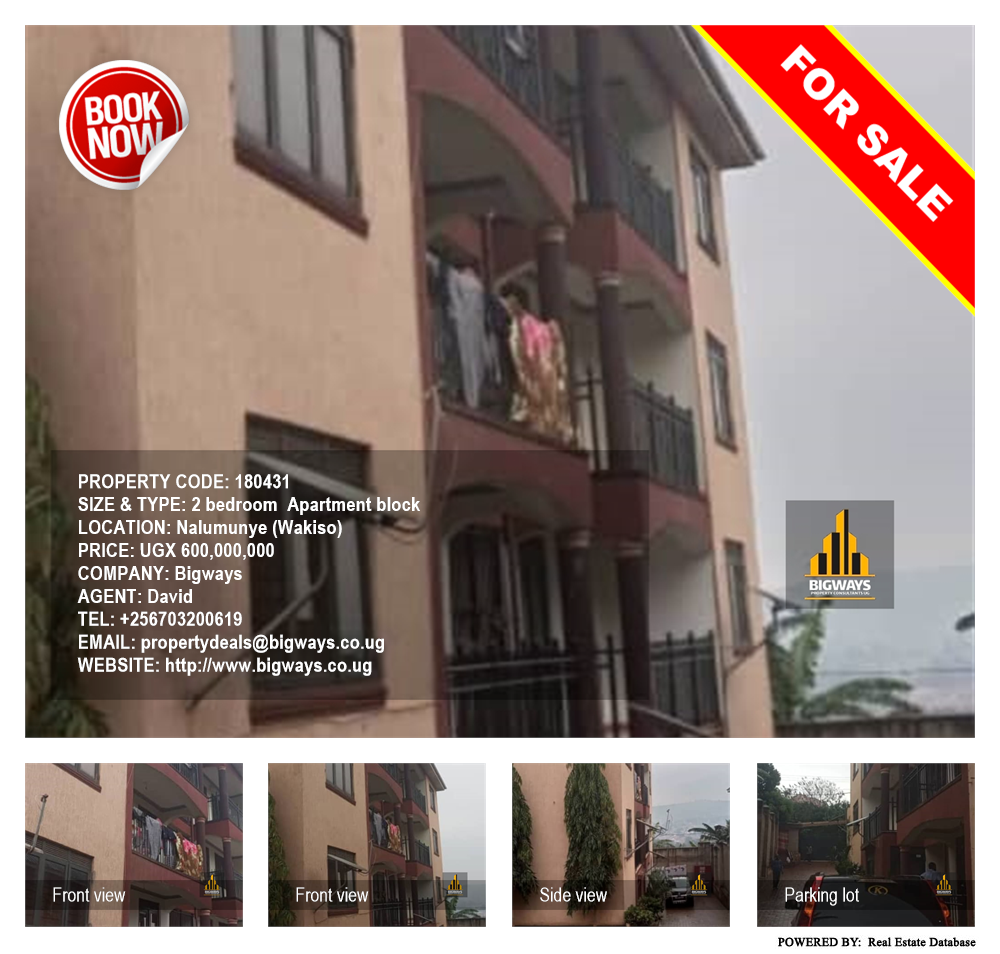 2 bedroom Apartment block  for sale in Nalumunye Wakiso Uganda, code: 180431