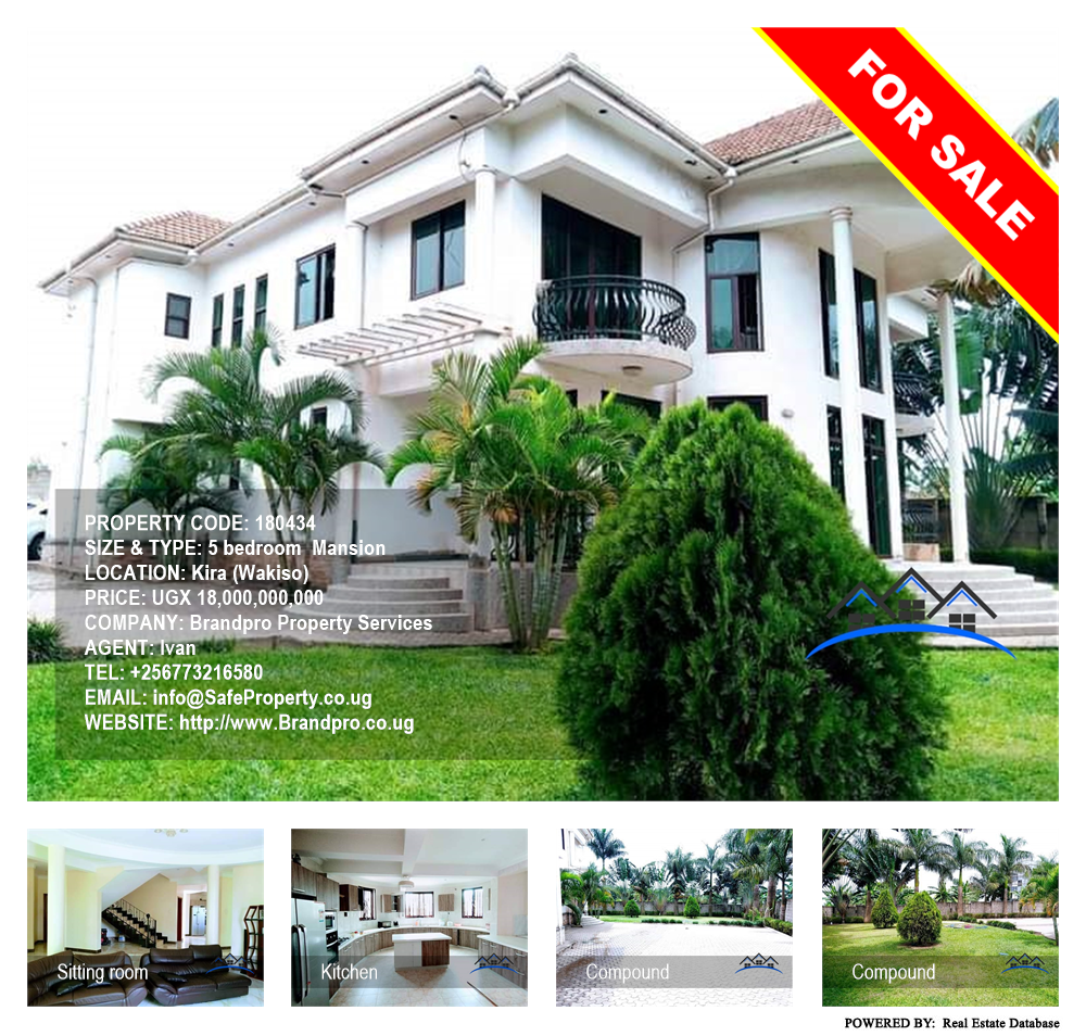 5 bedroom Mansion  for sale in Kira Wakiso Uganda, code: 180434
