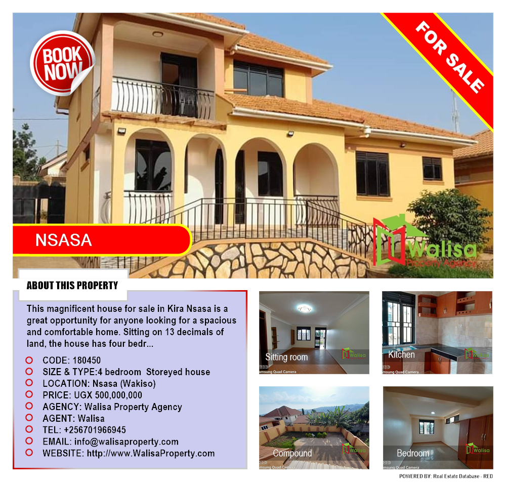4 bedroom Storeyed house  for sale in Nsasa Wakiso Uganda, code: 180450
