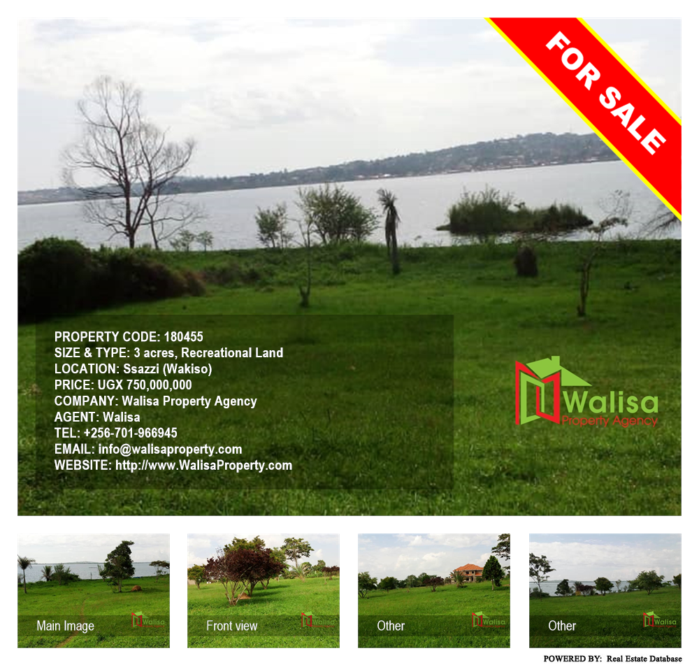 Recreational Land  for sale in Ssazzi Wakiso Uganda, code: 180455