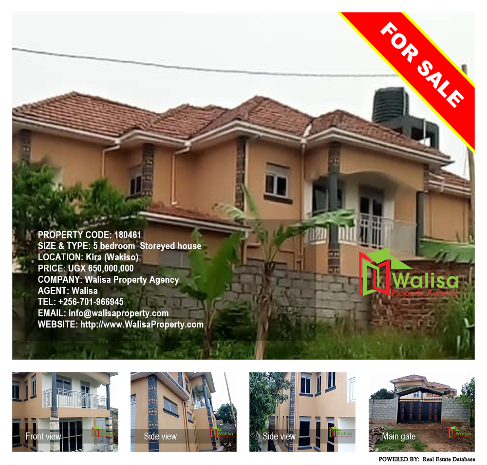 5 bedroom Storeyed house  for sale in Kira Wakiso Uganda, code: 180461