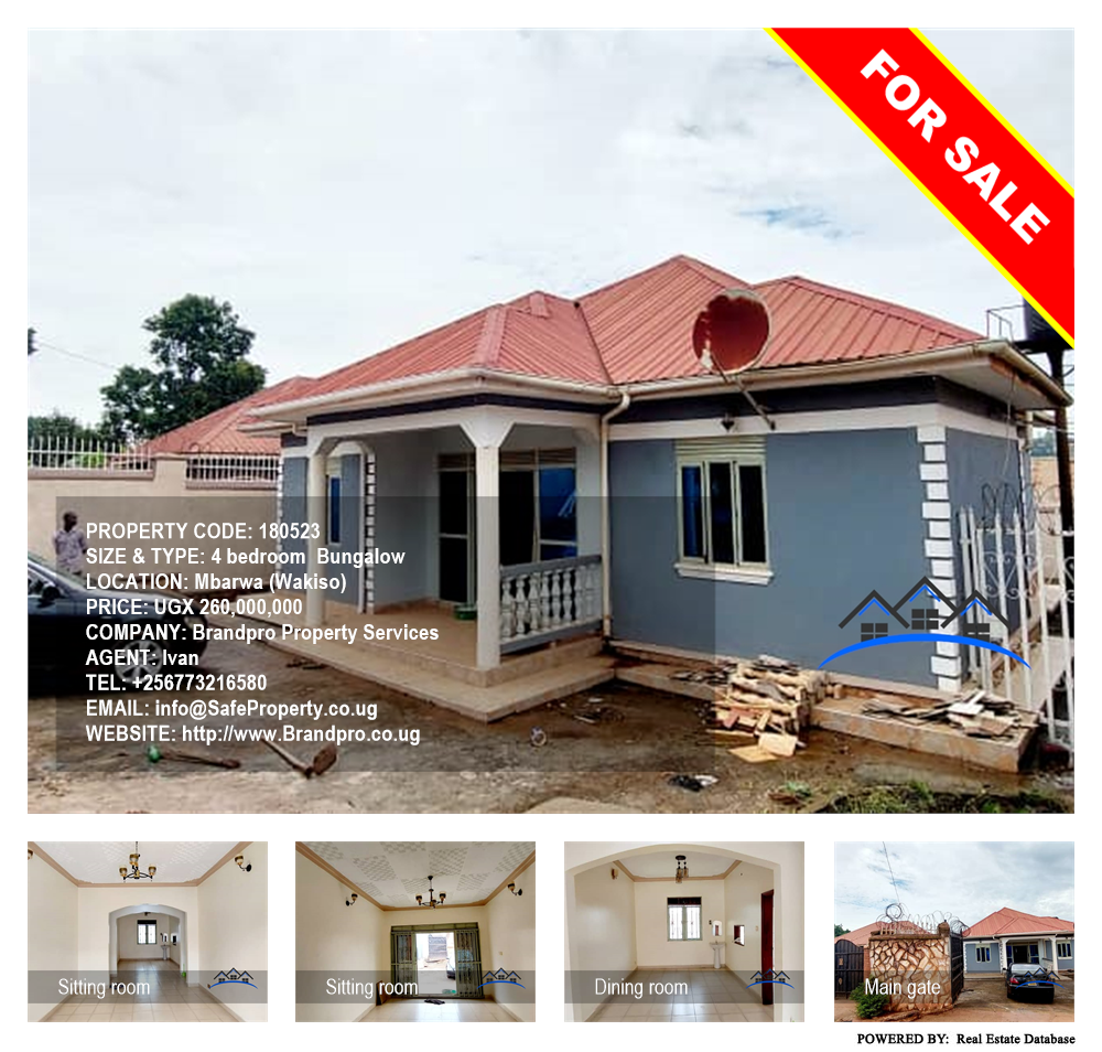 4 bedroom Bungalow  for sale in Mbalwa Wakiso Uganda, code: 180523