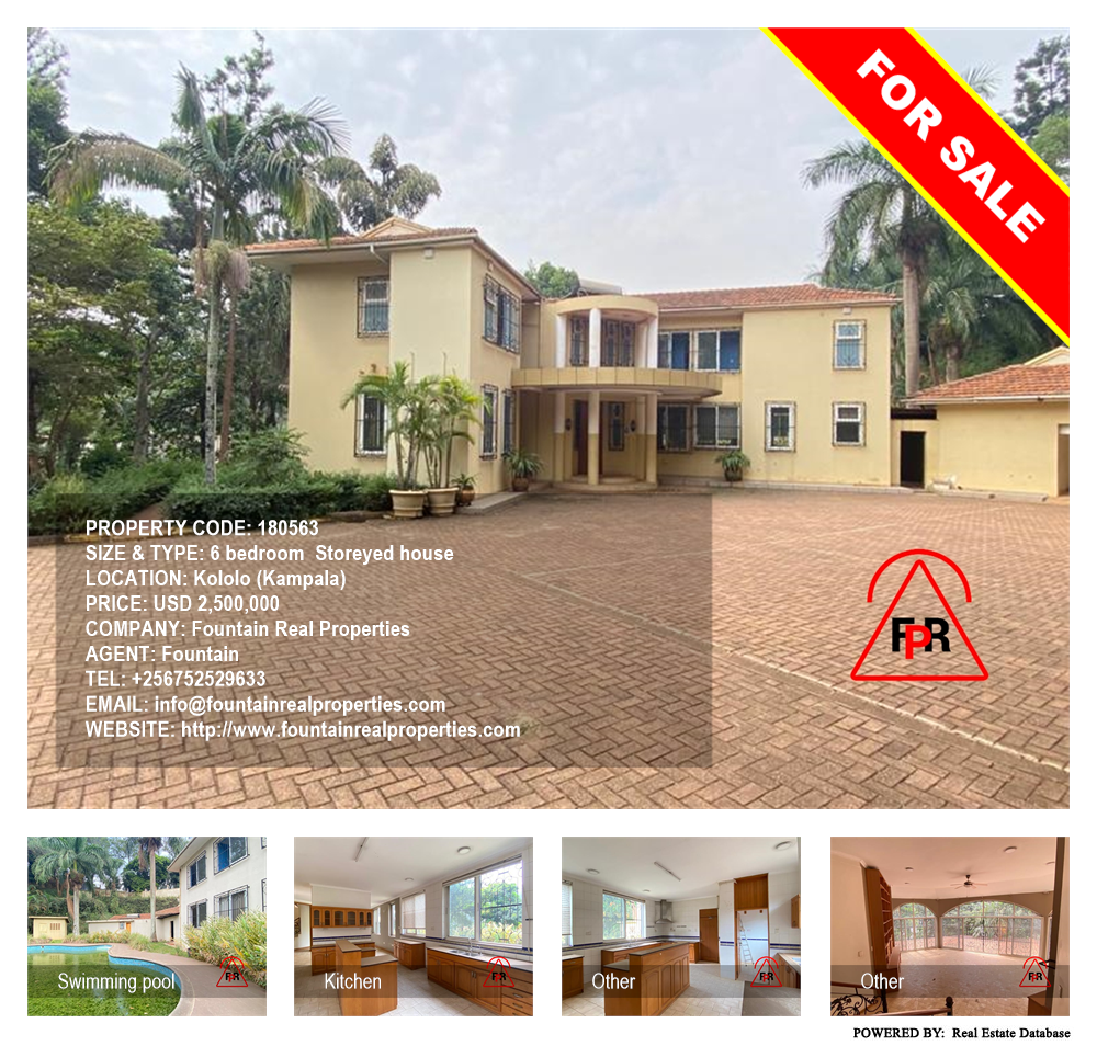 6 bedroom Storeyed house  for sale in Kololo Kampala Uganda, code: 180563