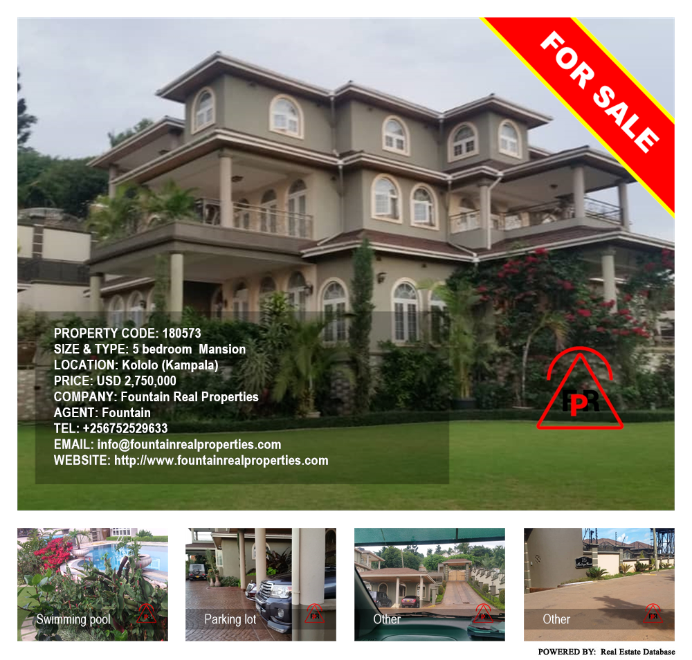 5 bedroom Mansion  for sale in Kololo Kampala Uganda, code: 180573