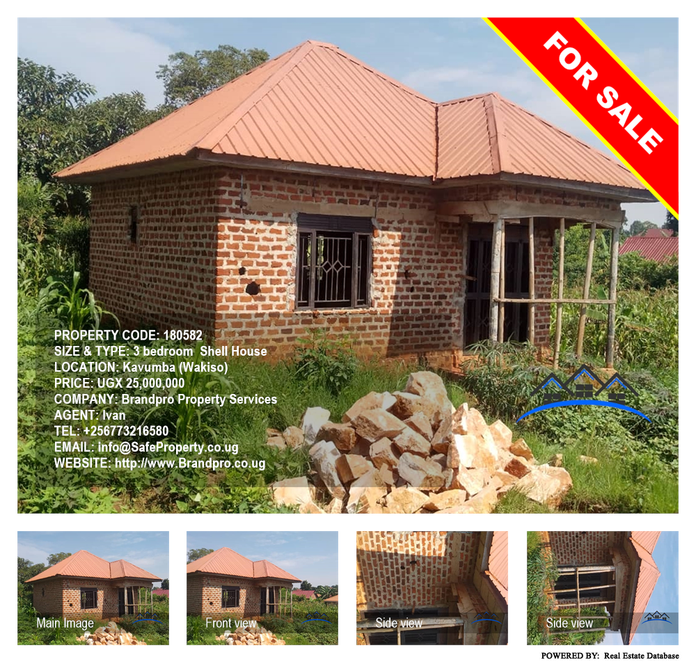3 bedroom Shell House  for sale in Kavumba Wakiso Uganda, code: 180582