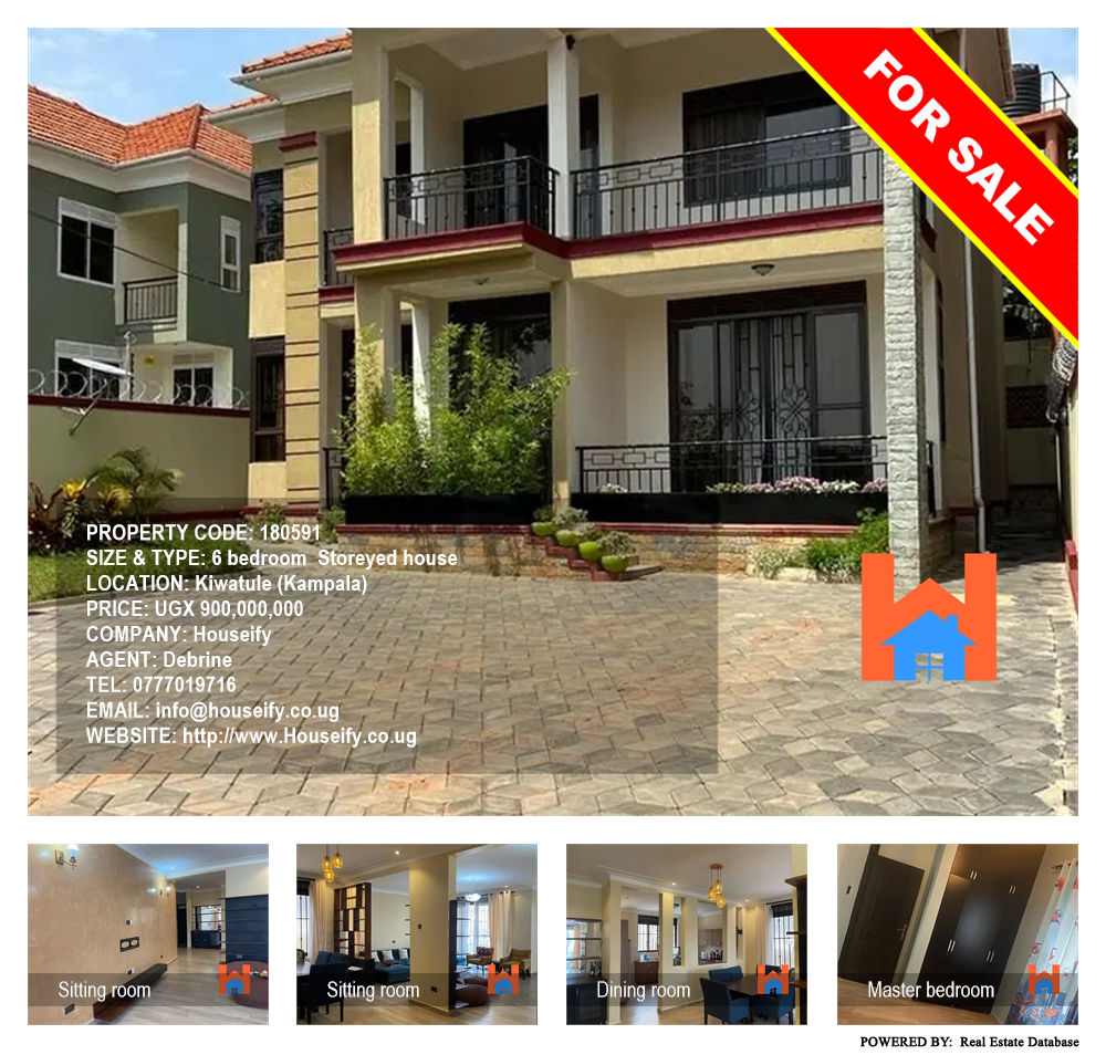 6 bedroom Storeyed house  for sale in Kiwaatule Kampala Uganda, code: 180591