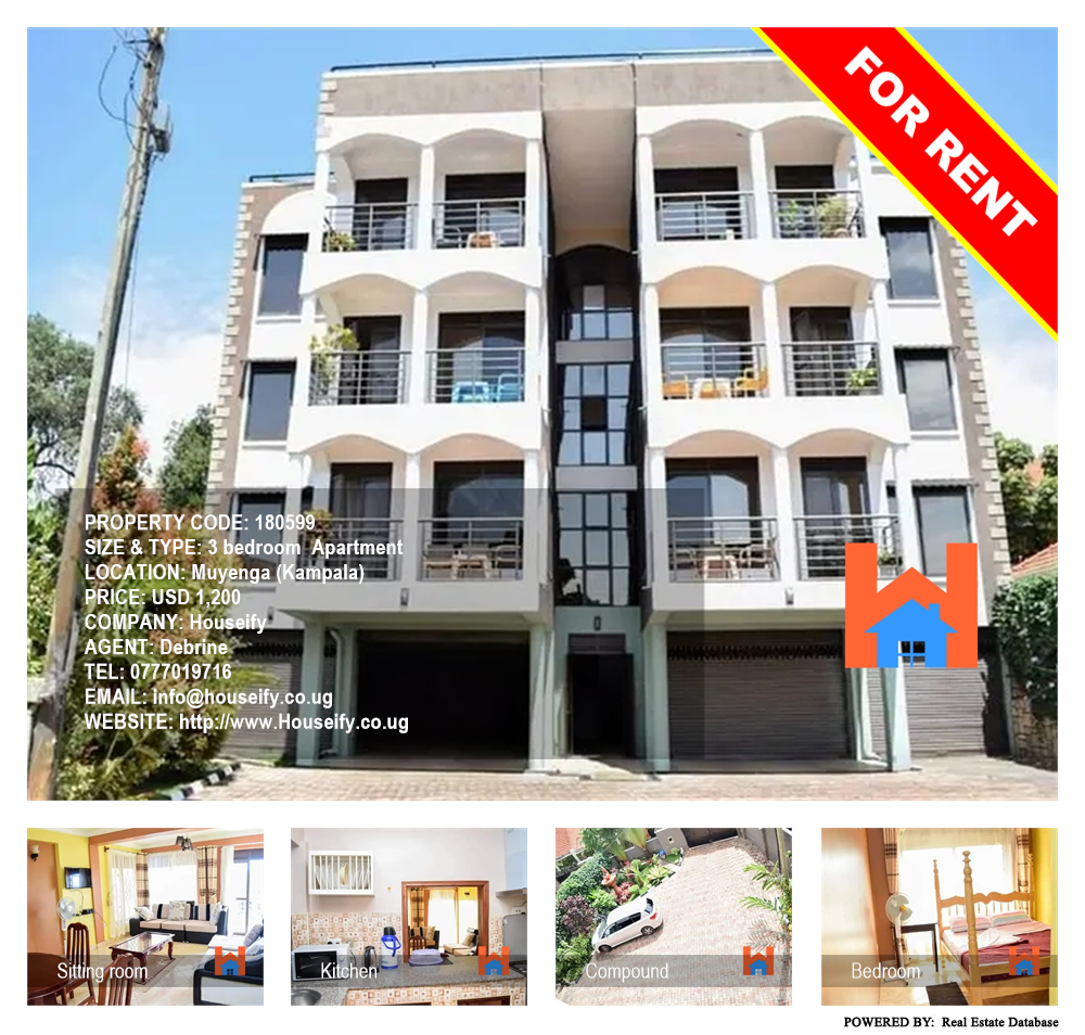 3 bedroom Apartment  for rent in Muyenga Kampala Uganda, code: 180599