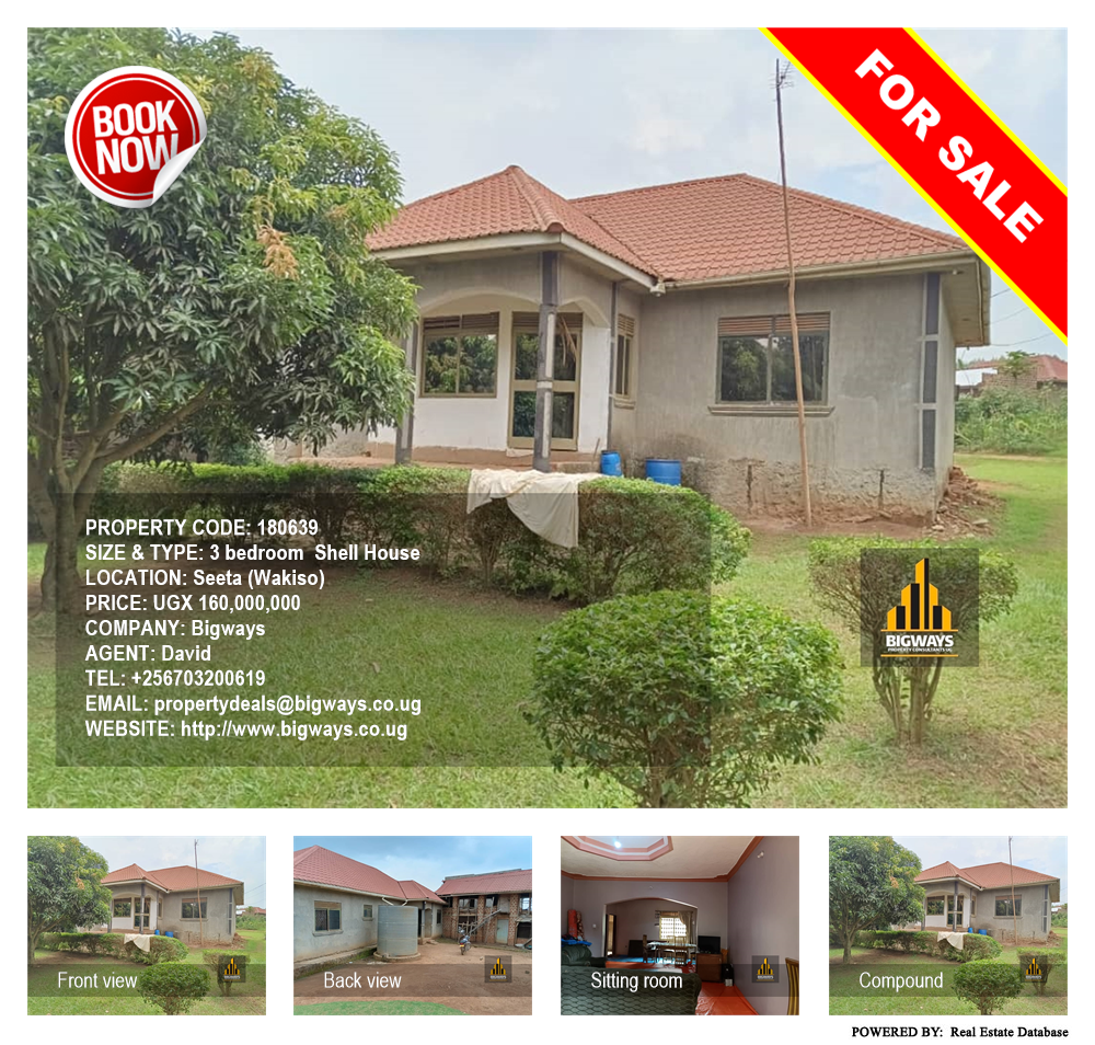 3 bedroom Shell House  for sale in Seeta Wakiso Uganda, code: 180639