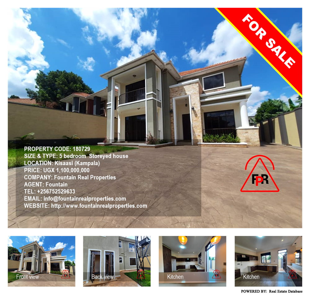 5 bedroom Storeyed house  for sale in Kisaasi Kampala Uganda, code: 180729