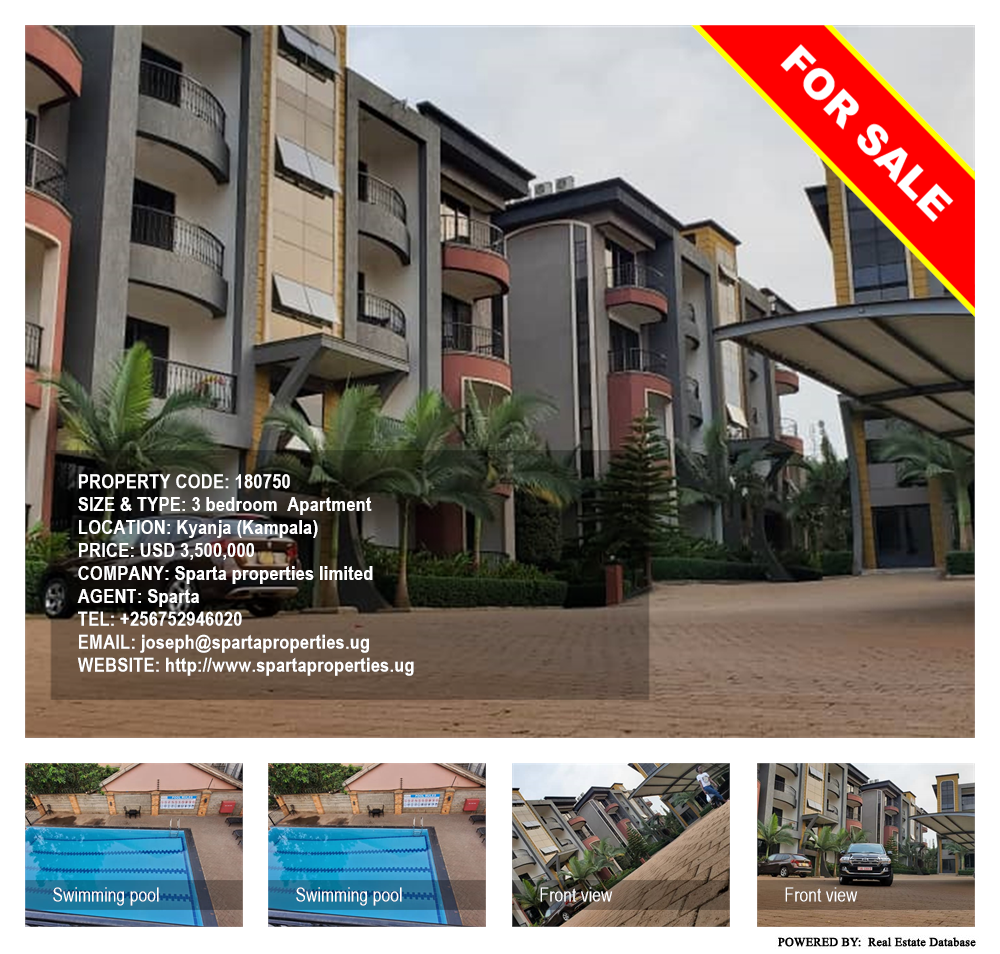 3 bedroom Apartment  for sale in Kyanja Kampala Uganda, code: 180750