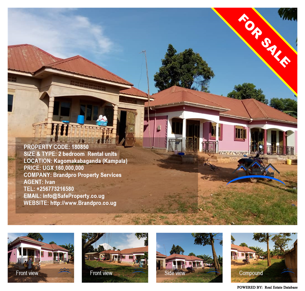 2 bedroom Rental units  for sale in Kagomakabaganda Kampala Uganda, code: 180850