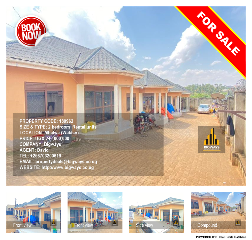 2 bedroom Rental units  for sale in Mbalwa Wakiso Uganda, code: 180962