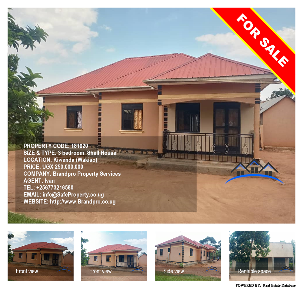 3 bedroom Shell House  for sale in Kiwenda Wakiso Uganda, code: 181020