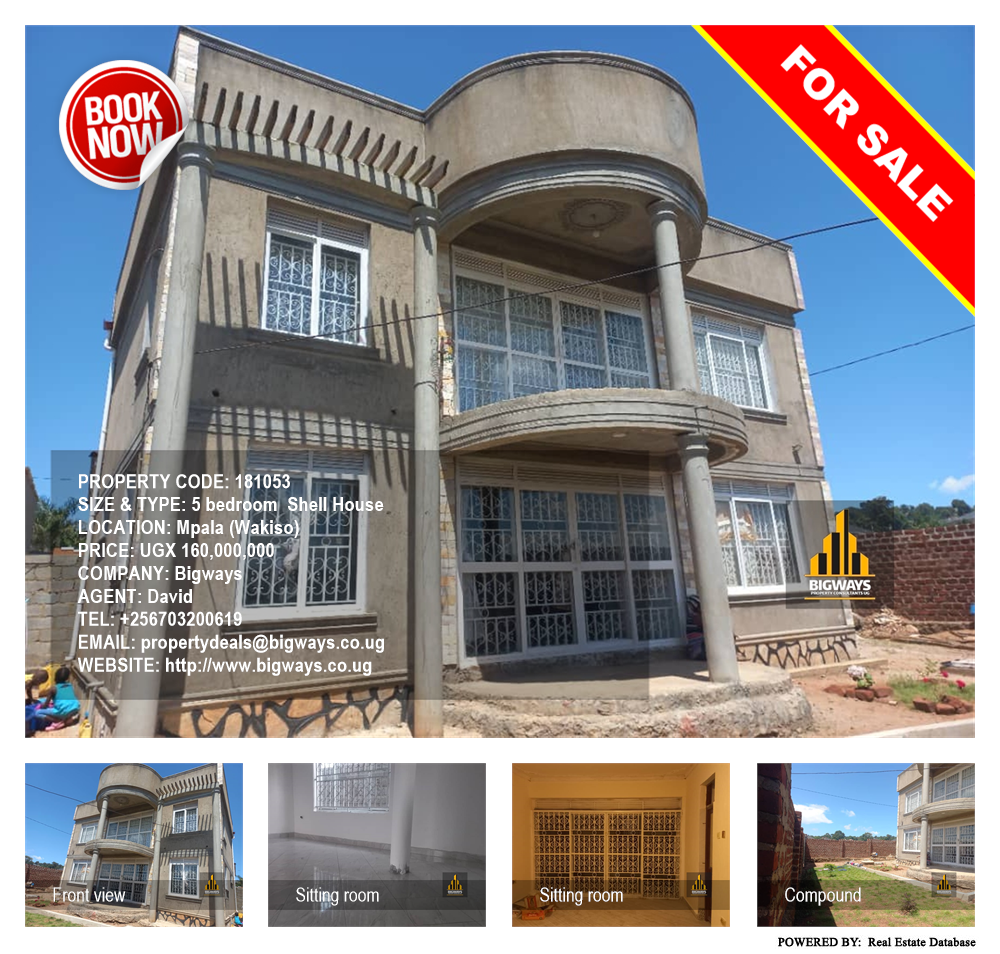 5 bedroom Shell House  for sale in Mpala Wakiso Uganda, code: 181053