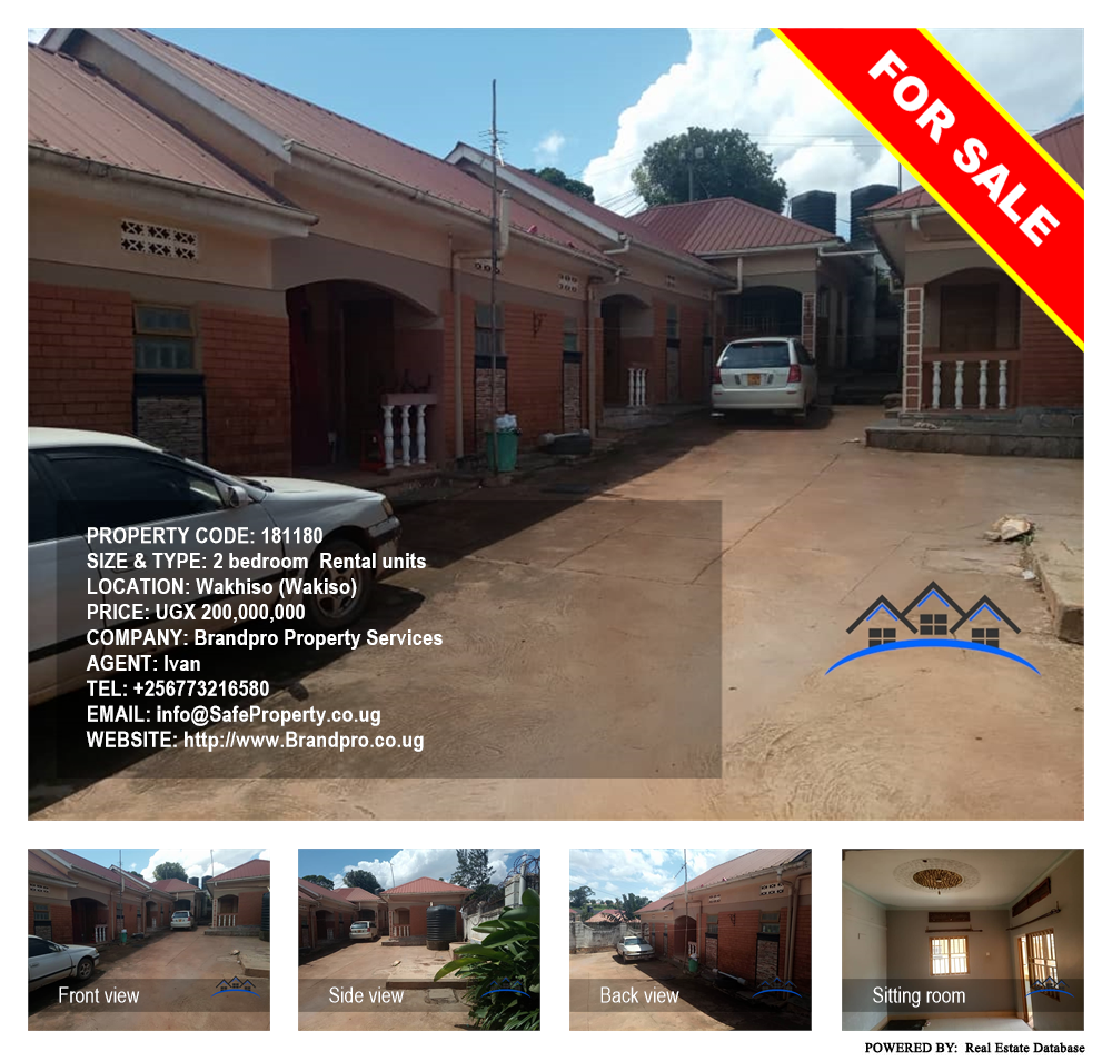 2 bedroom Rental units  for sale in Wakhiso Wakiso Uganda, code: 181180