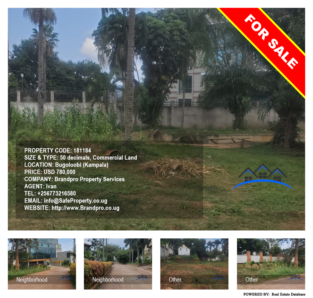 Commercial Land  for sale in Bugoloobi Kampala Uganda, code: 181184